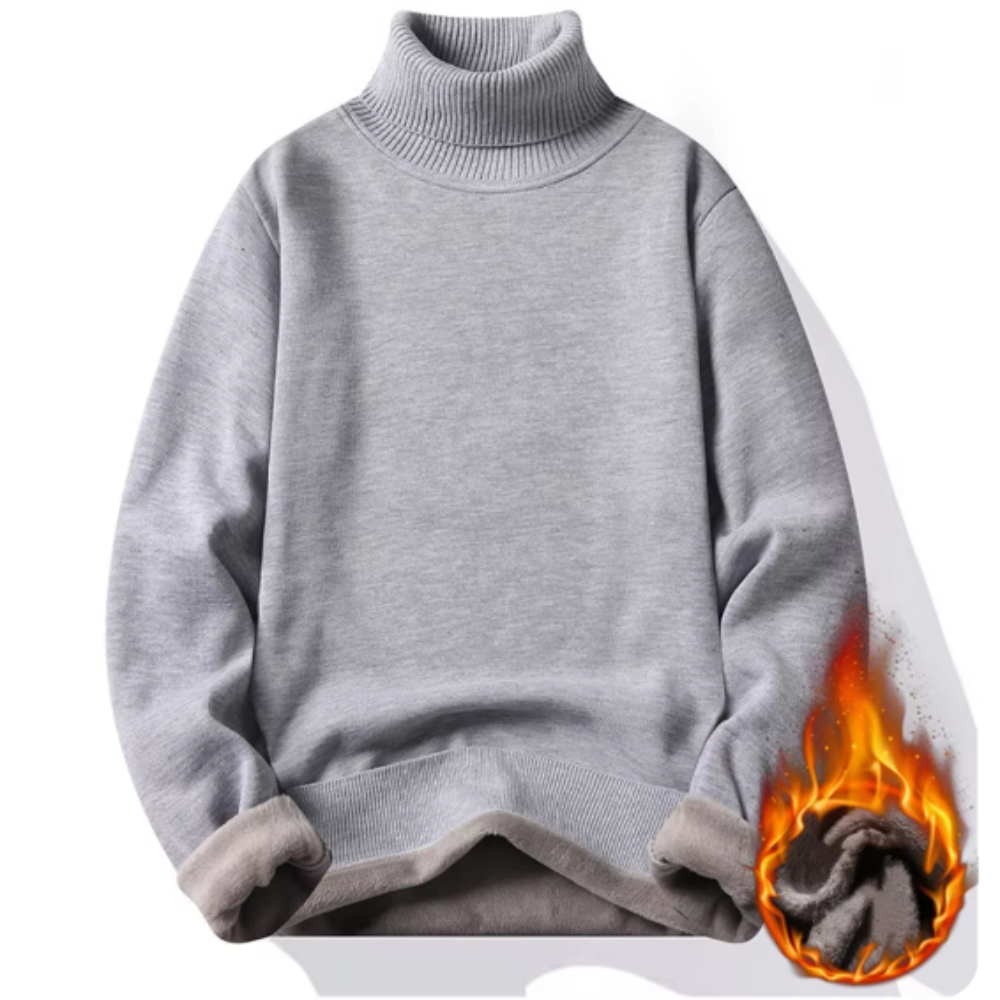 Men's lined turtleneck jumper for winter