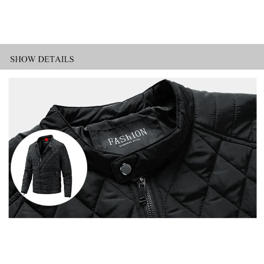 Men's quilted diamond pattern jacket