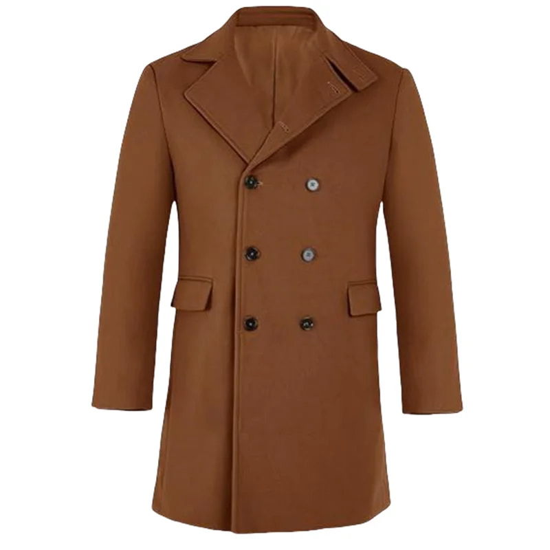 Timeless wool coat with lapel collar