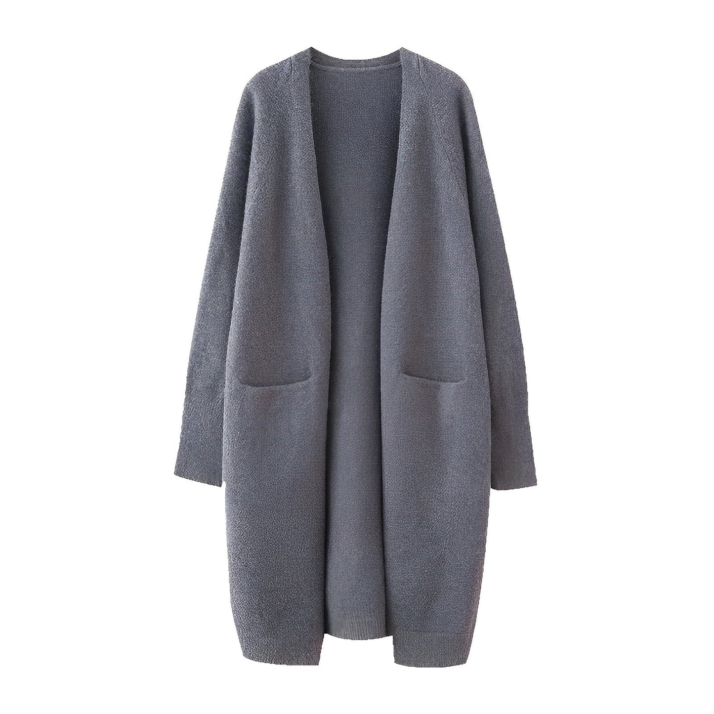 Women - Long Cardigan - Cozy Knit with Pockets - Modern Everyday Comfort