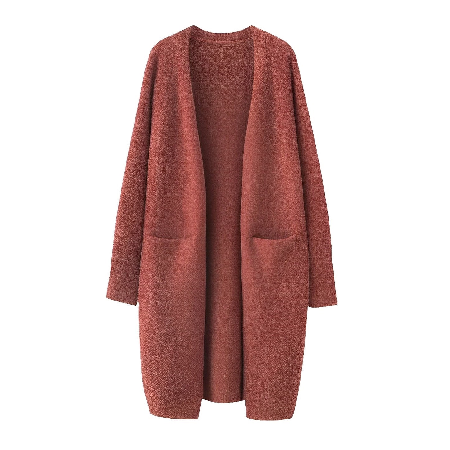 Women - Long Cardigan - Cozy Knit with Pockets - Modern Everyday Comfort