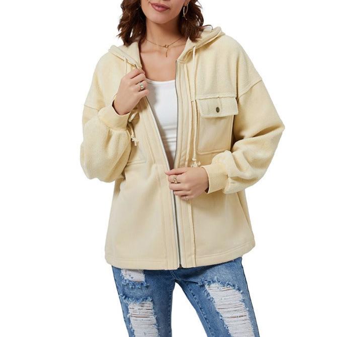 Women - Hooded Jacket - Cozy Zip-Up - Stylish All-Season Outerwear