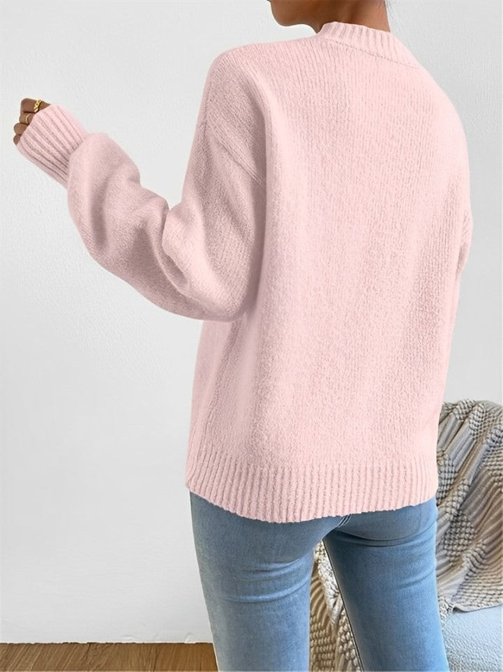 Women - Knitted Jumper - Loose Fit & Warm - Cozy Knitted Sweater for Comfort