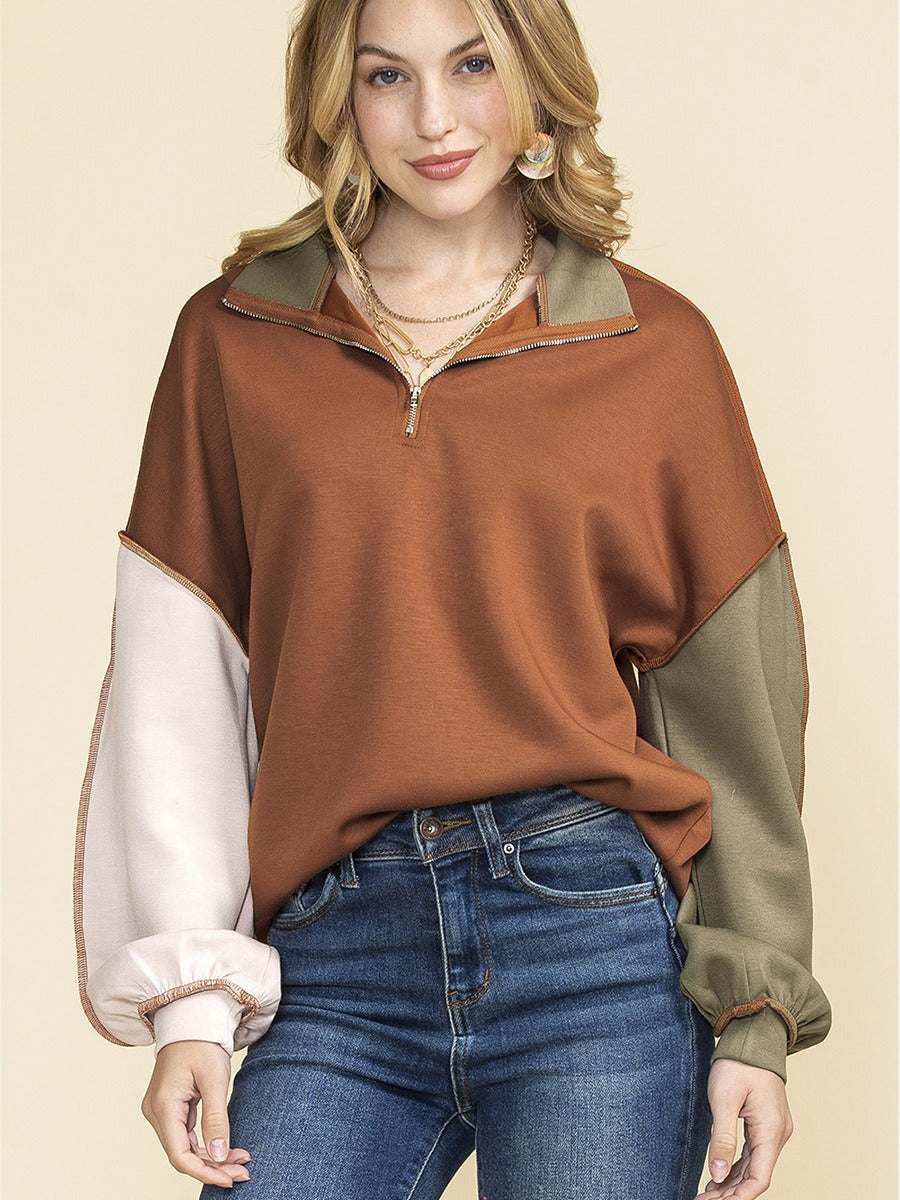 Women - Jumper - Loose Fit with Contrast Details - Cozy Knitwear for Stylish Comfort