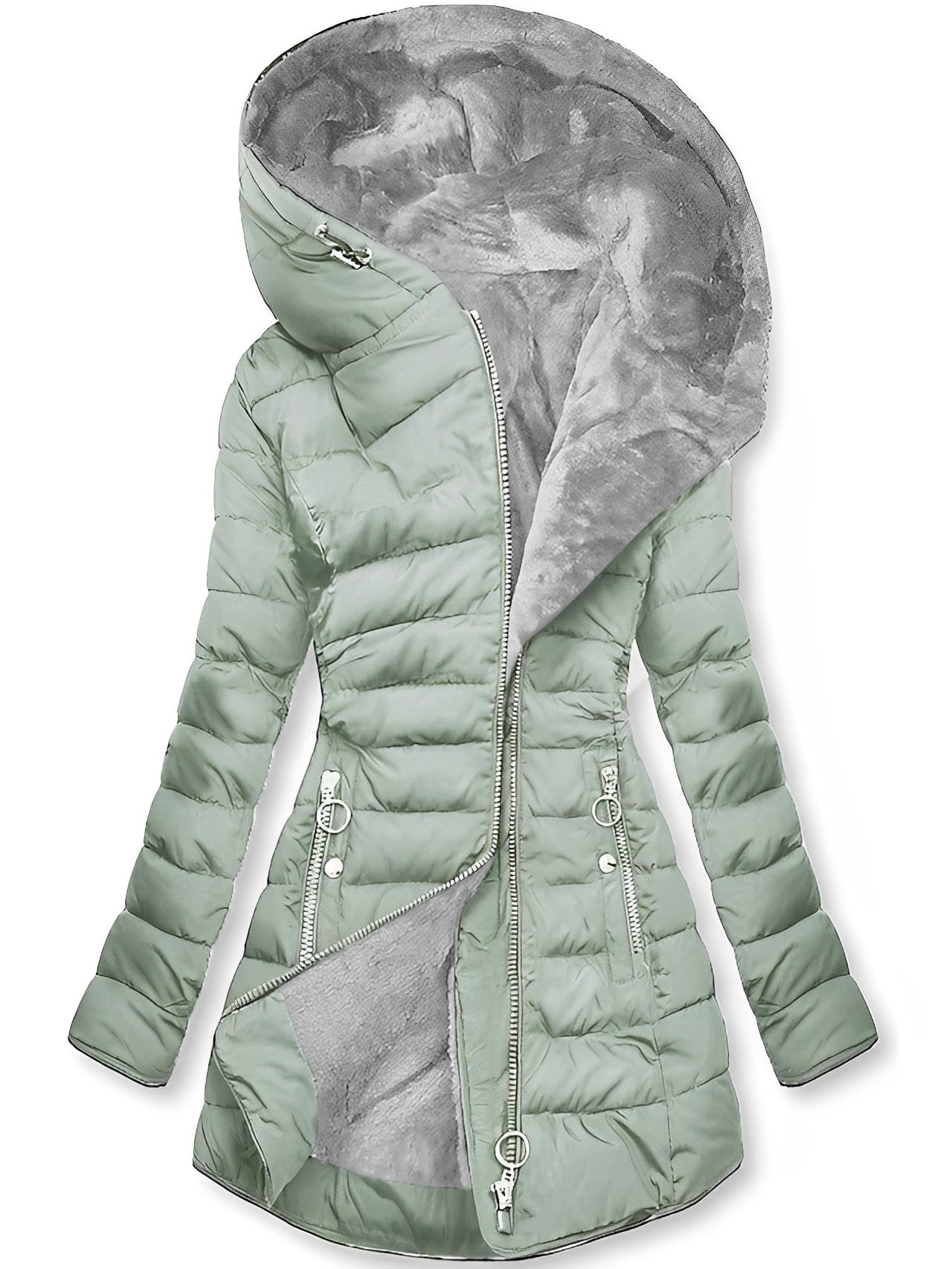 Women - Plush Jacket - Cozy Fleece Material - Warm Zip-Up Outerwear for Stylish Winter Fashion