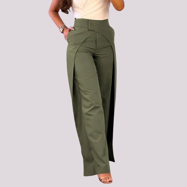 High waisted trousers with wide leg