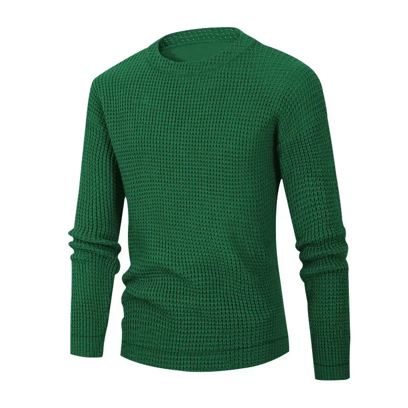 Textured round neck men's jumper for casual street style