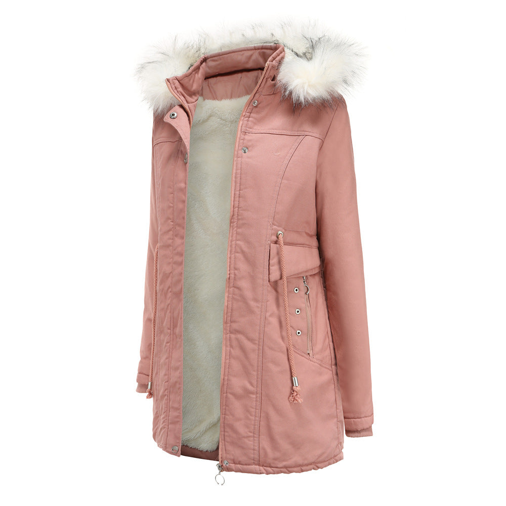 Women - Winter Jacket - Detachable Fur Hood - Cozy & Stylish Cold Weather Outerwear