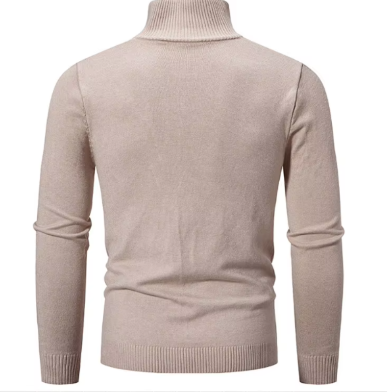 Warm knitted jumper with high collar