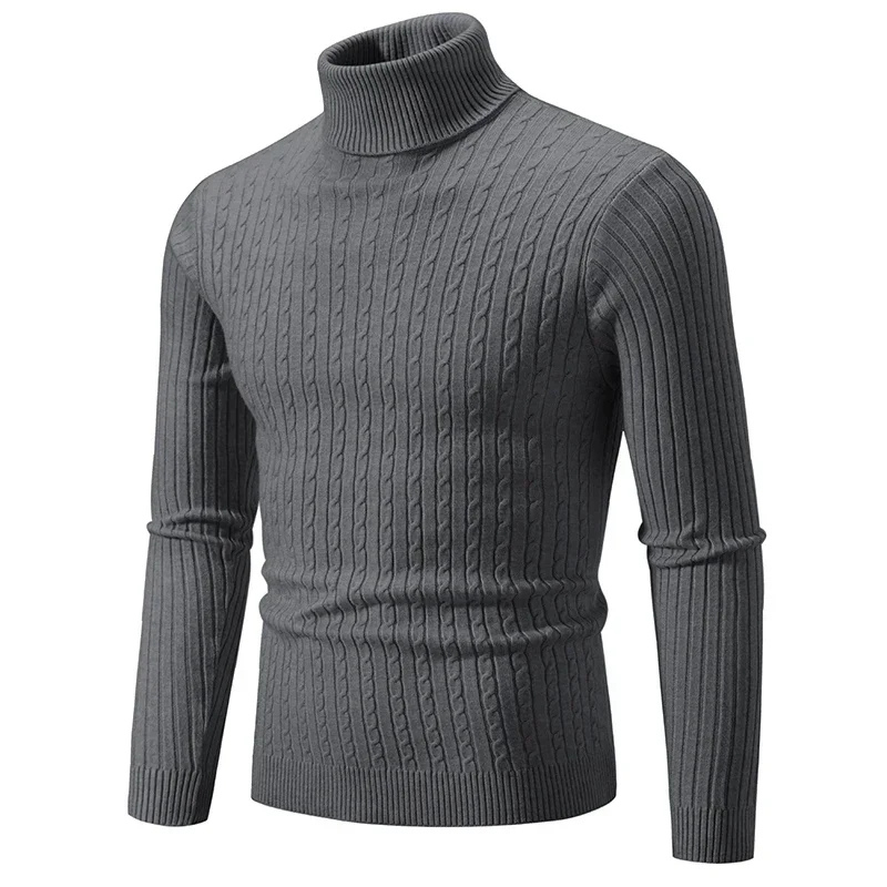 Ribbed turtleneck jumper for autumn and winter