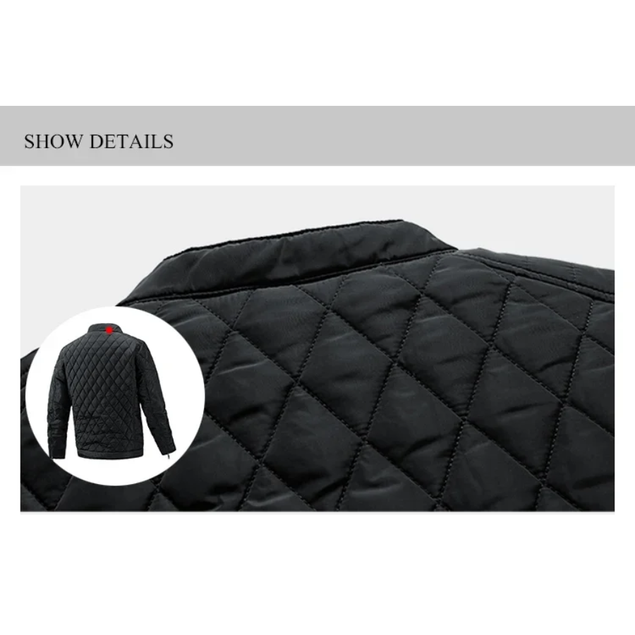 Men's quilted diamond pattern jacket