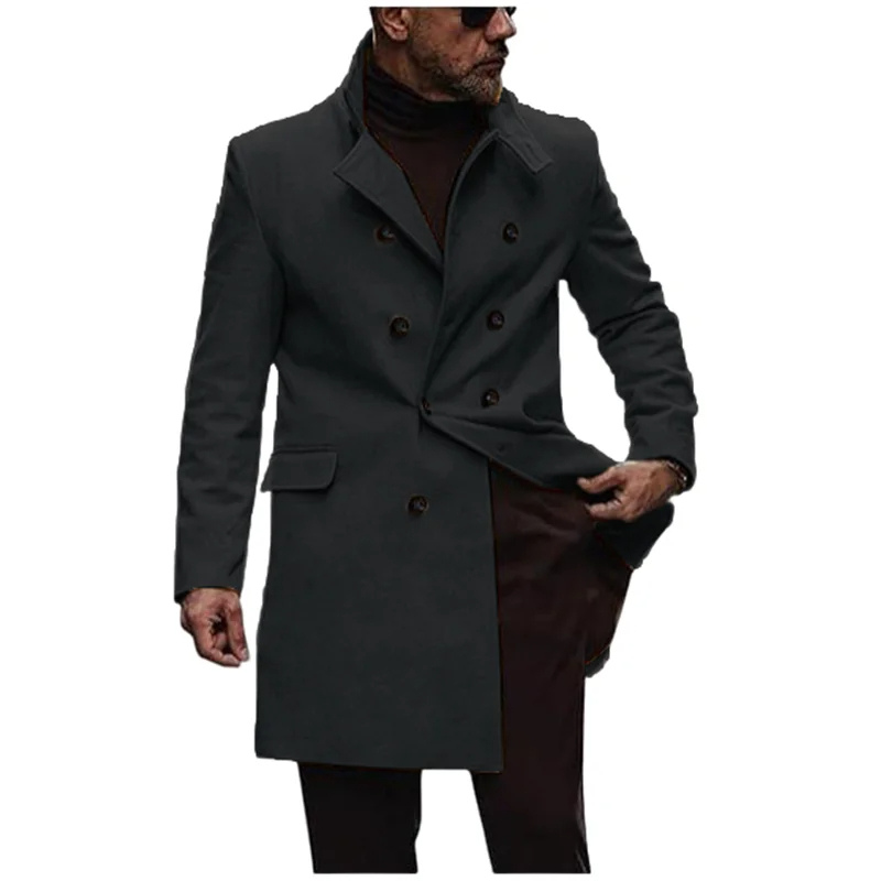 Timeless wool coat with lapel collar