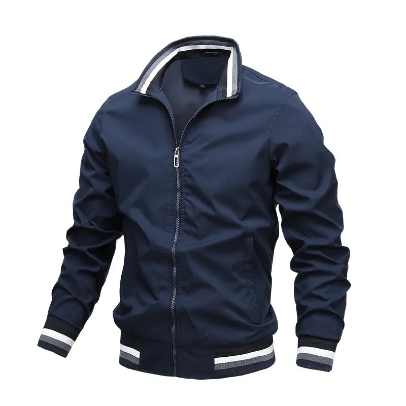 Sporty striped men's interim jacket