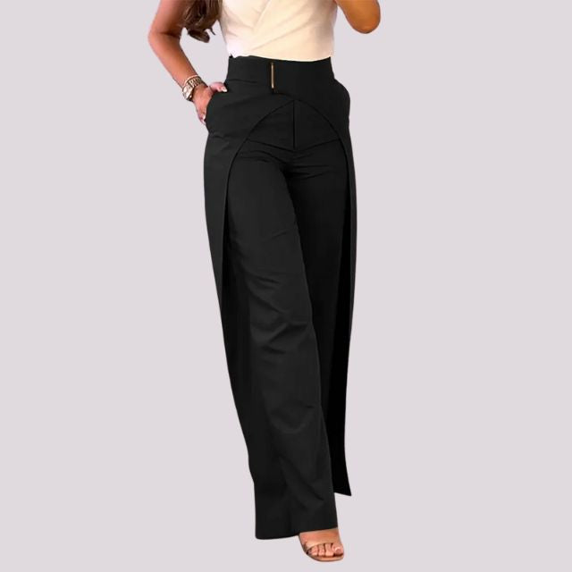 High waisted trousers with wide leg