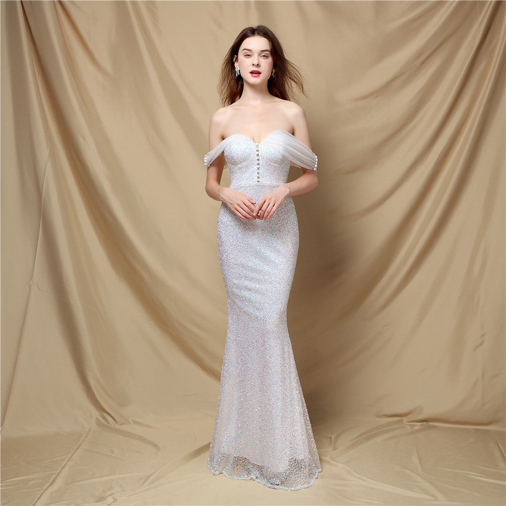 Elegant Banquet Classic Mermaid Velvet Evening Dress