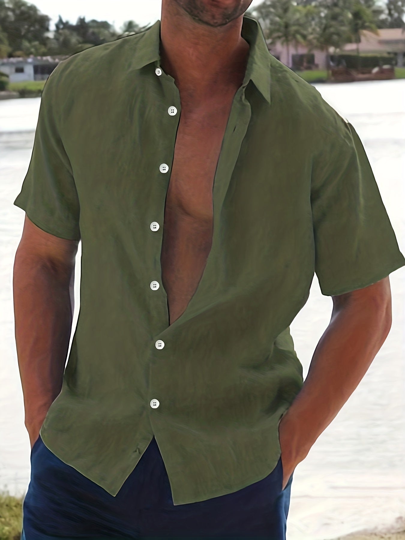 Cotton blend casual shirt