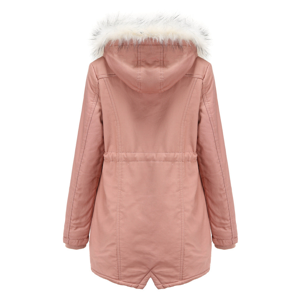 Women - Winter Jacket - Detachable Fur Hood - Cozy & Stylish Cold Weather Outerwear