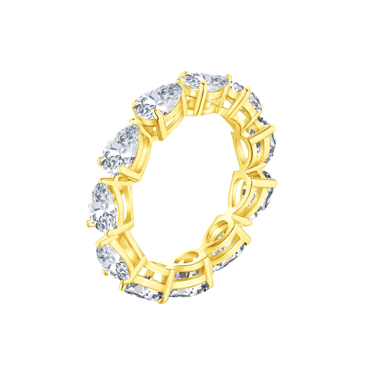 Eternity ring with marquise-cut stones