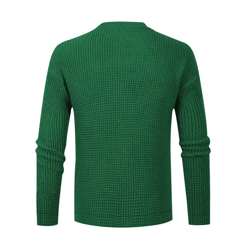 Textured round neck men's jumper for casual street style