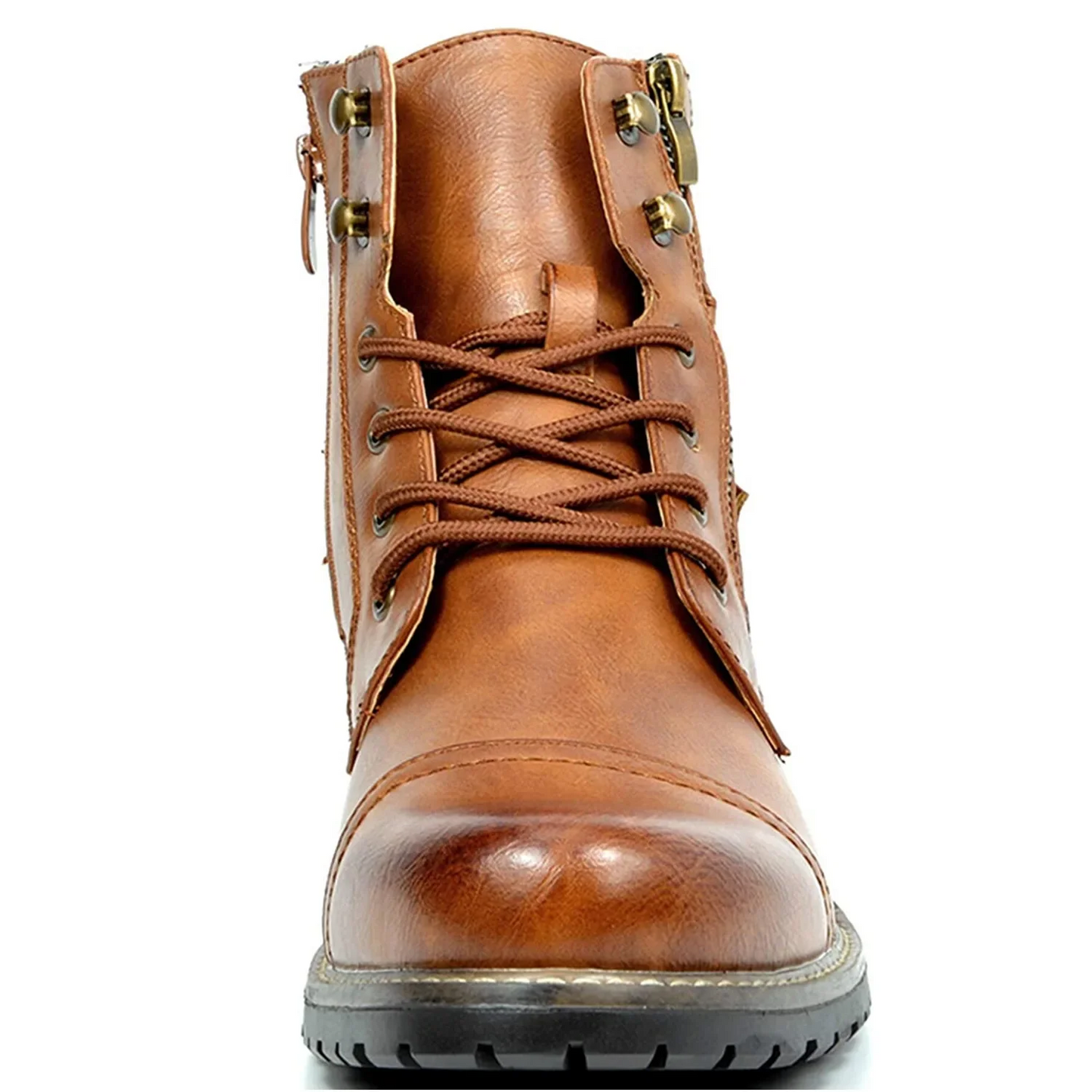 Boots with laces and side zip