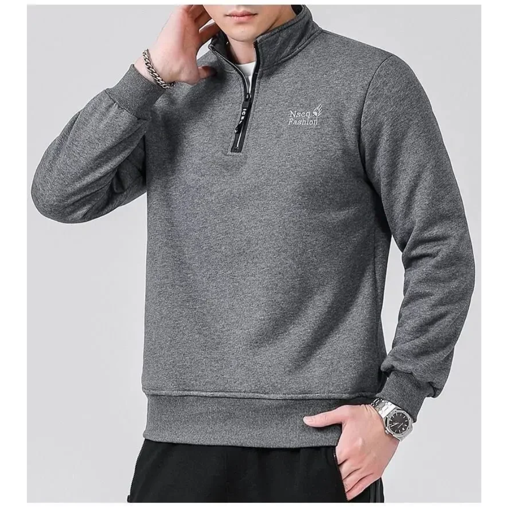 Warmly lined sweatshirt with zip