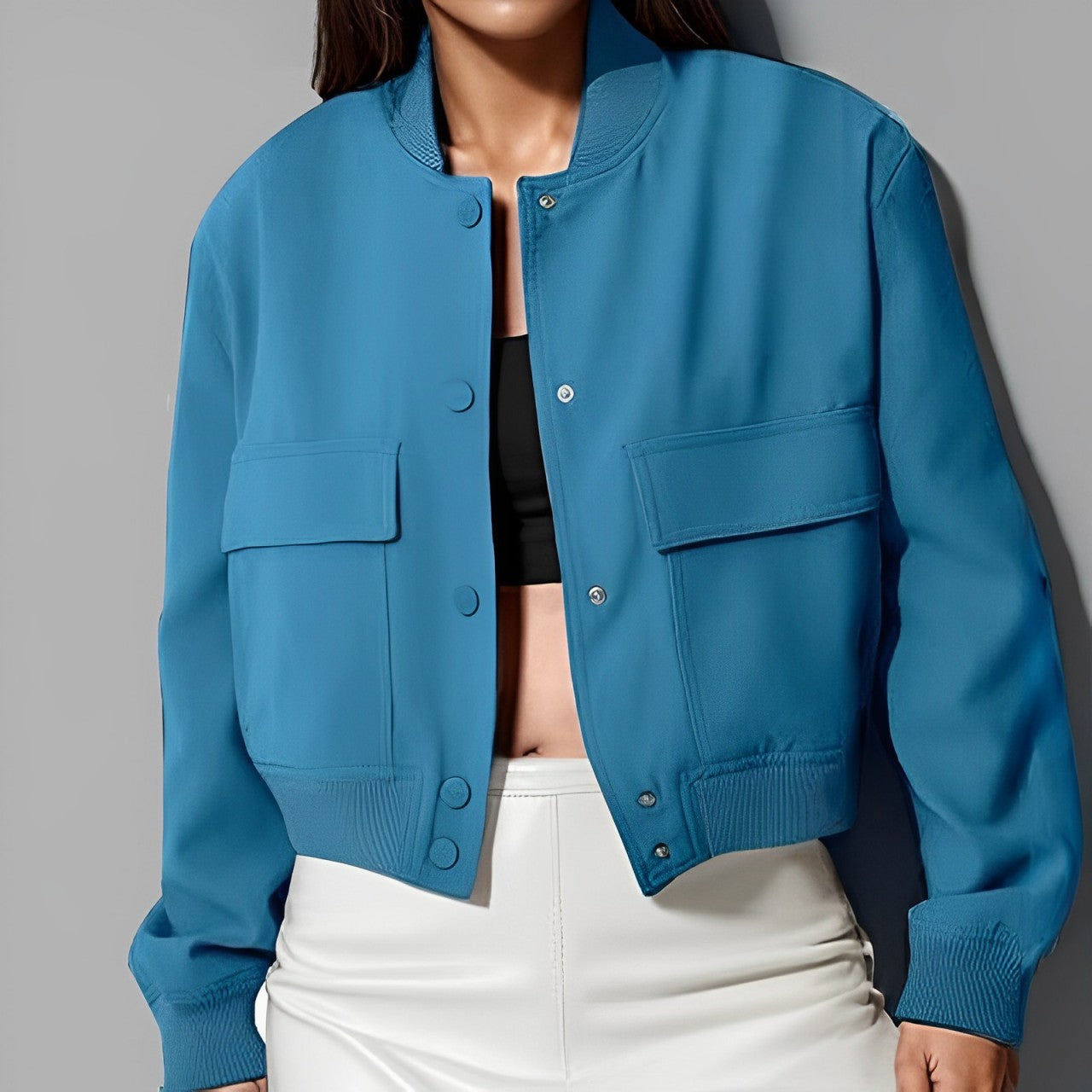 Women - Casual Short Jacket with Pockets - Stylish, Versatile Outerwear for Every Season