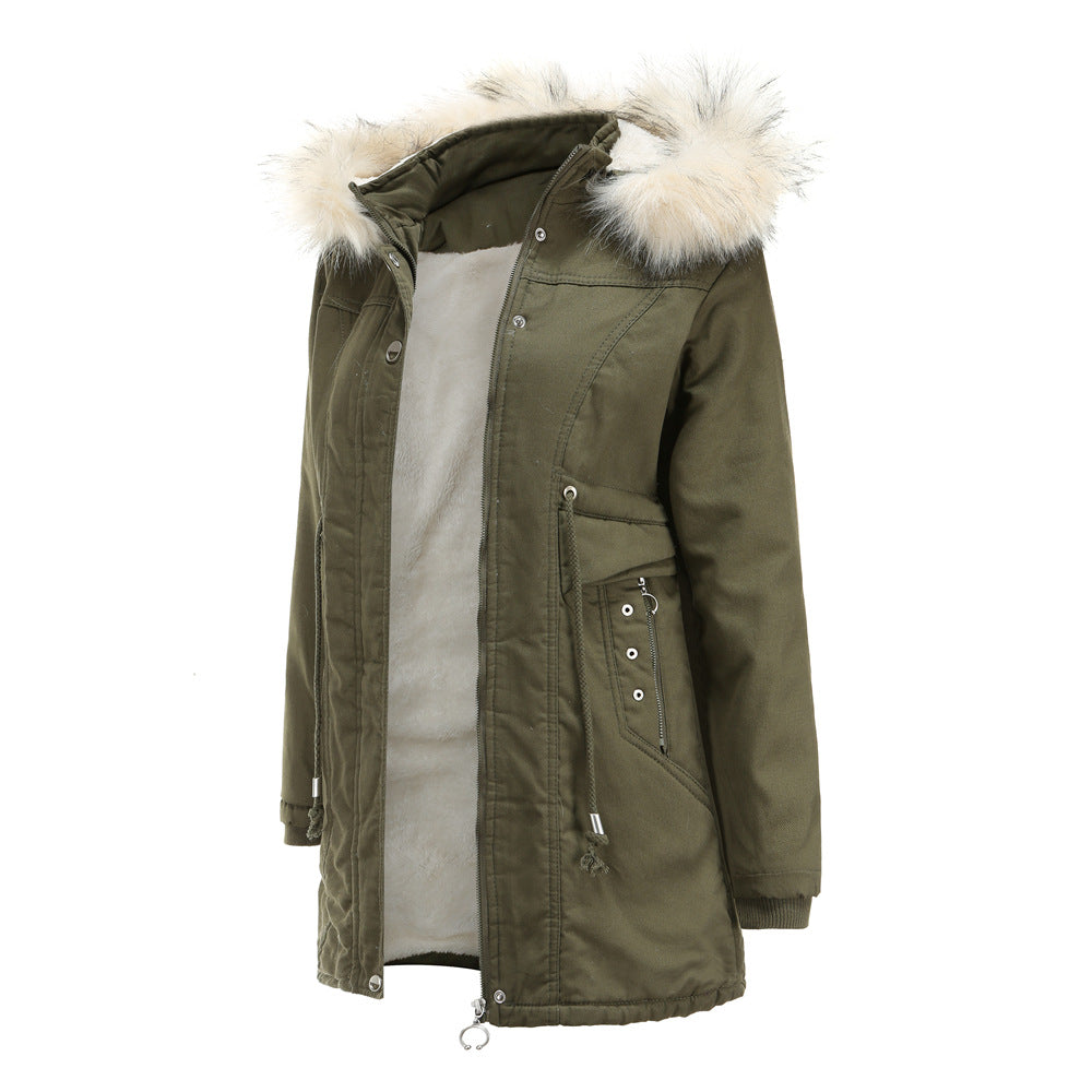 Women - Winter Jacket - Detachable Fur Hood - Cozy & Stylish Cold Weather Outerwear