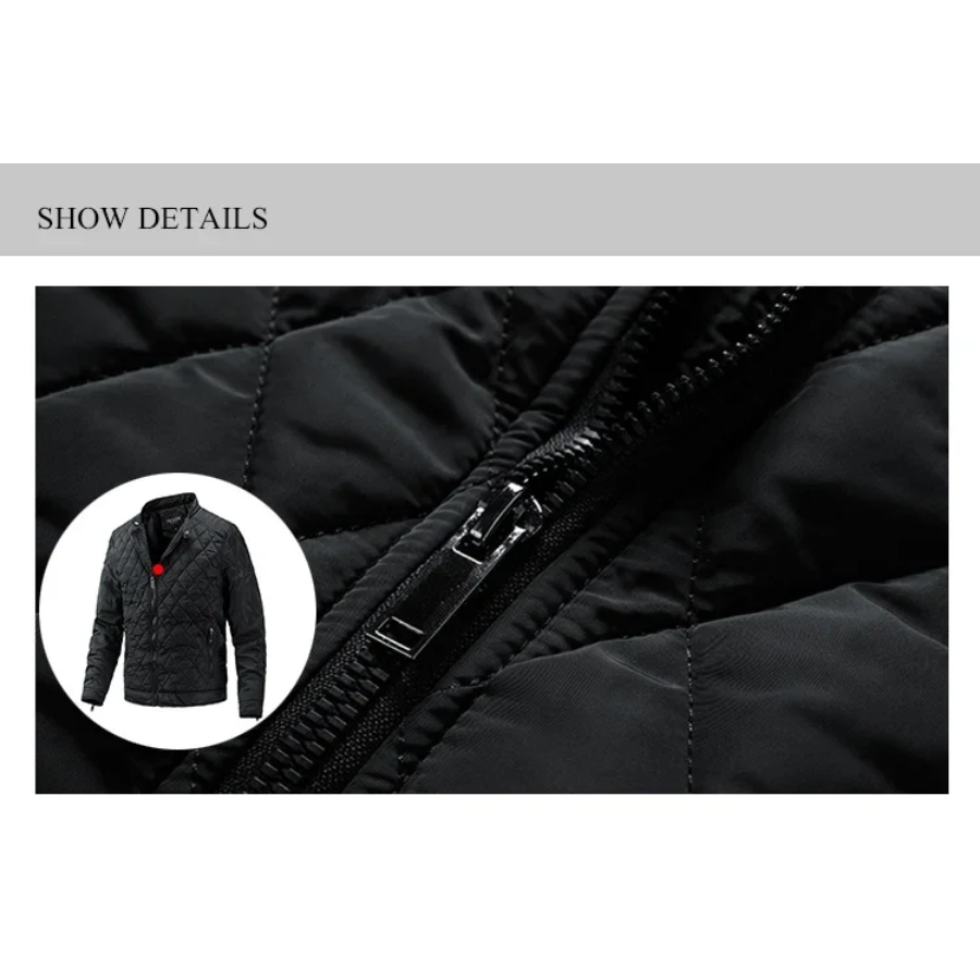 Men's quilted diamond pattern jacket