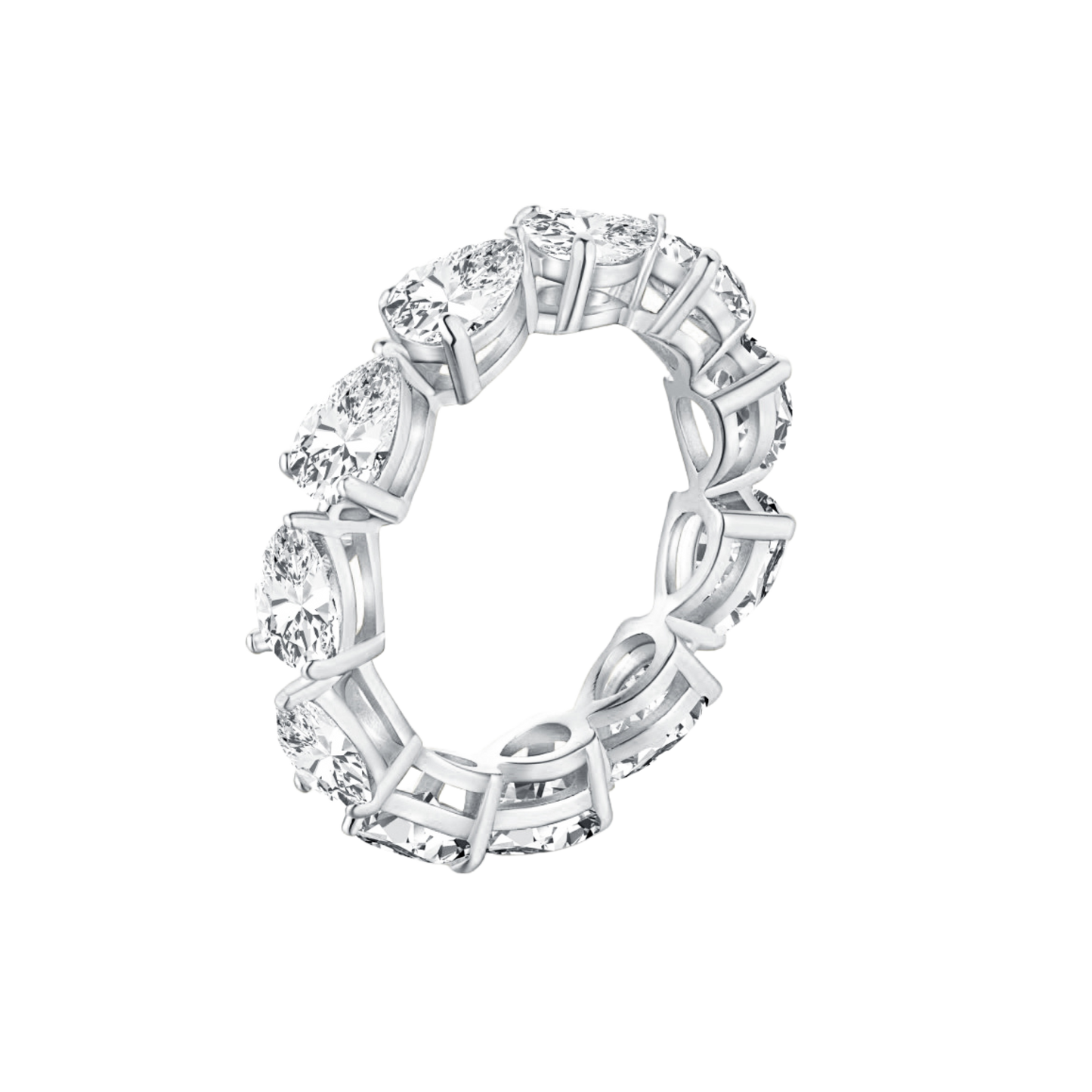 Eternity ring with marquise-cut stones