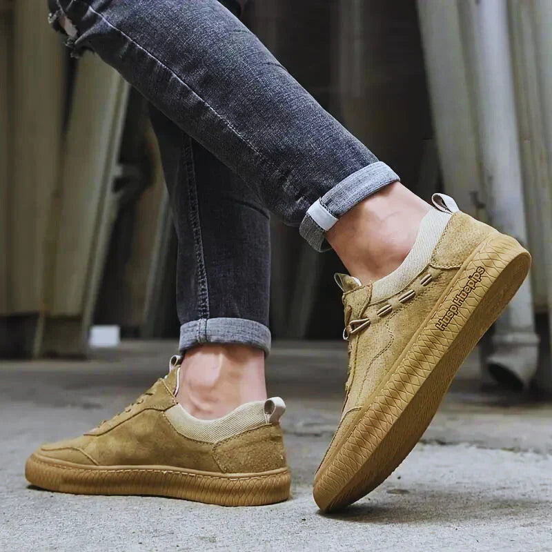 Casual suede sneakers with textured sole