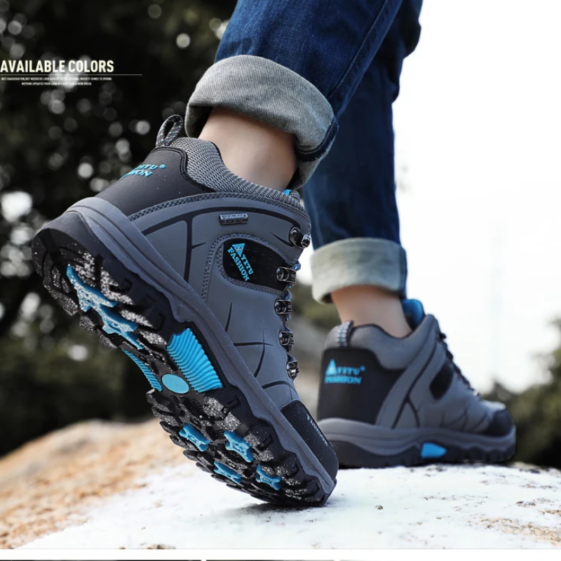 Hiking Shoes Men's Waterproof Warm Lined Outdoor Trekking Shoes