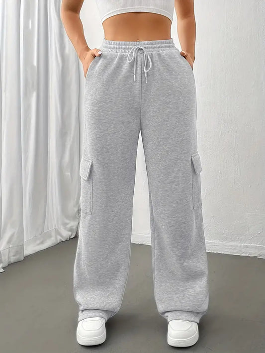 Women - Joggers - Comfortable Fabric with Flap Pockets - Stylish Casualwear for Everyday Use