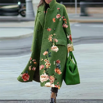 Women's Floral Coat - Stylish & Comfortable Outerwear - Trendy Design for Any Occasion