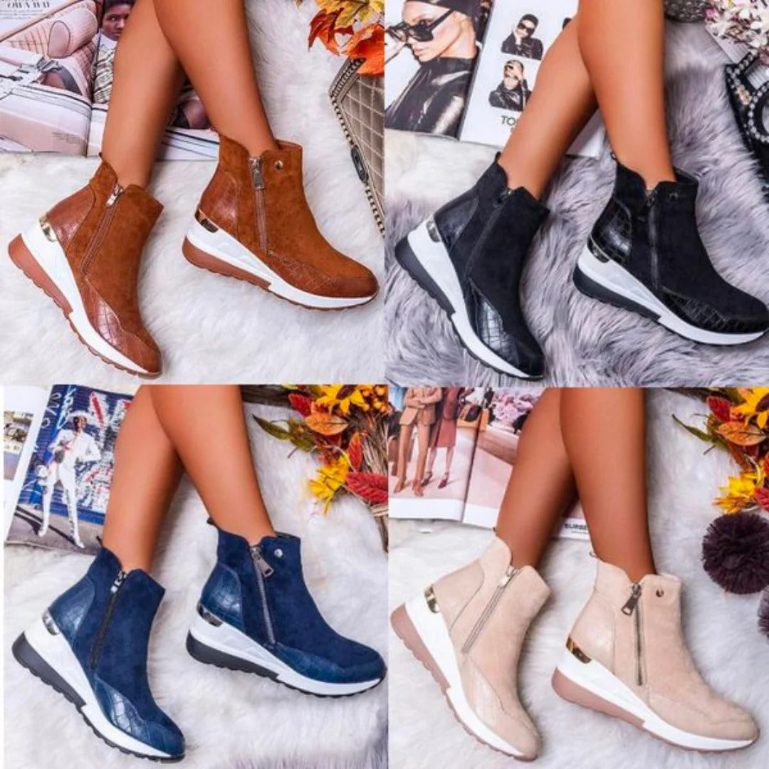 Women - Ankle Boots - Leather - Chic and Comfortable Footwear for Any Occasion