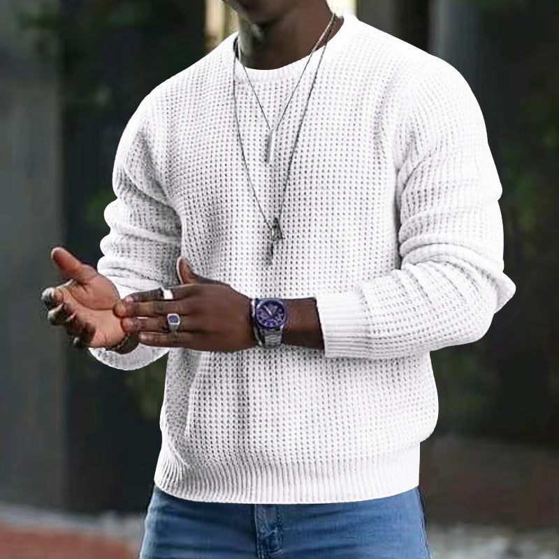 Men - Long Sleeve Jumper - Soft Knit Fabric - Cozy Round Neck Sweater for Ultimate Comfort and Warmth