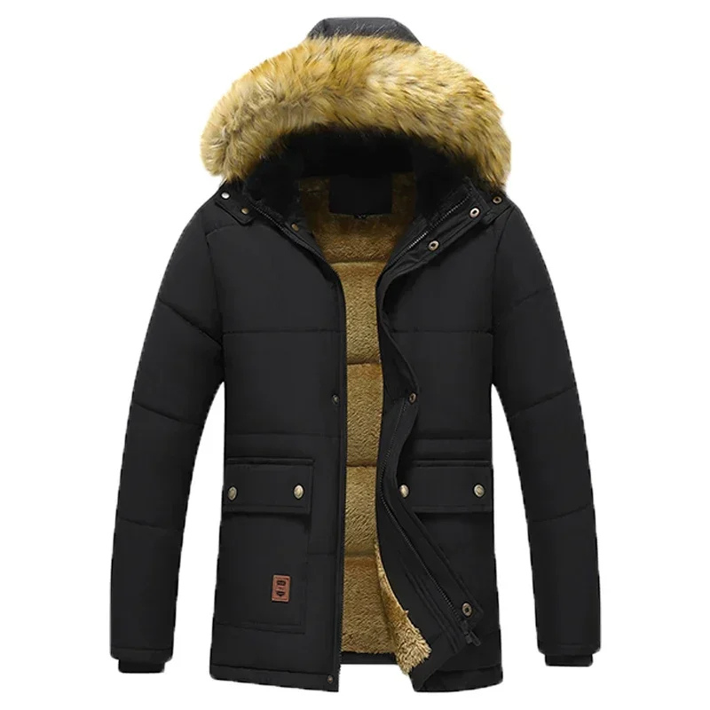 Jacket with fur hood and fleece lining