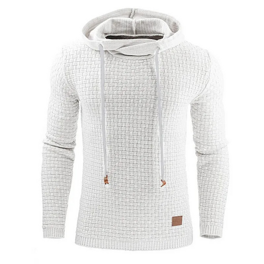 Men's structured knitted jumper with drawstring