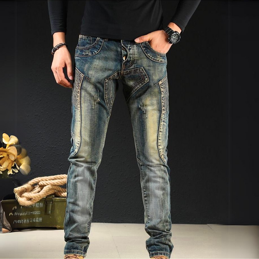 Classic Patched Denim Jeans