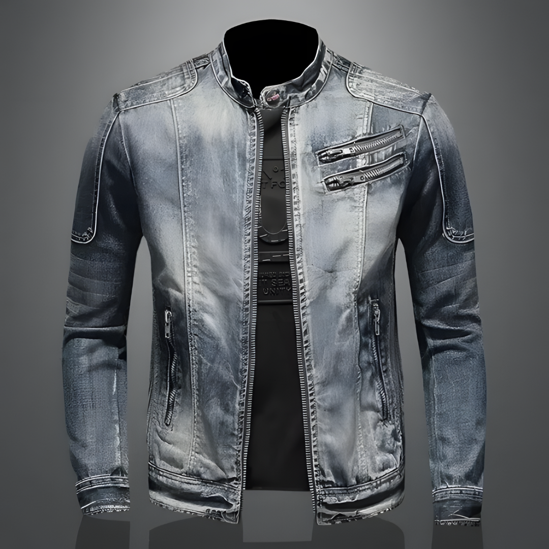 Retro denim jacket for men