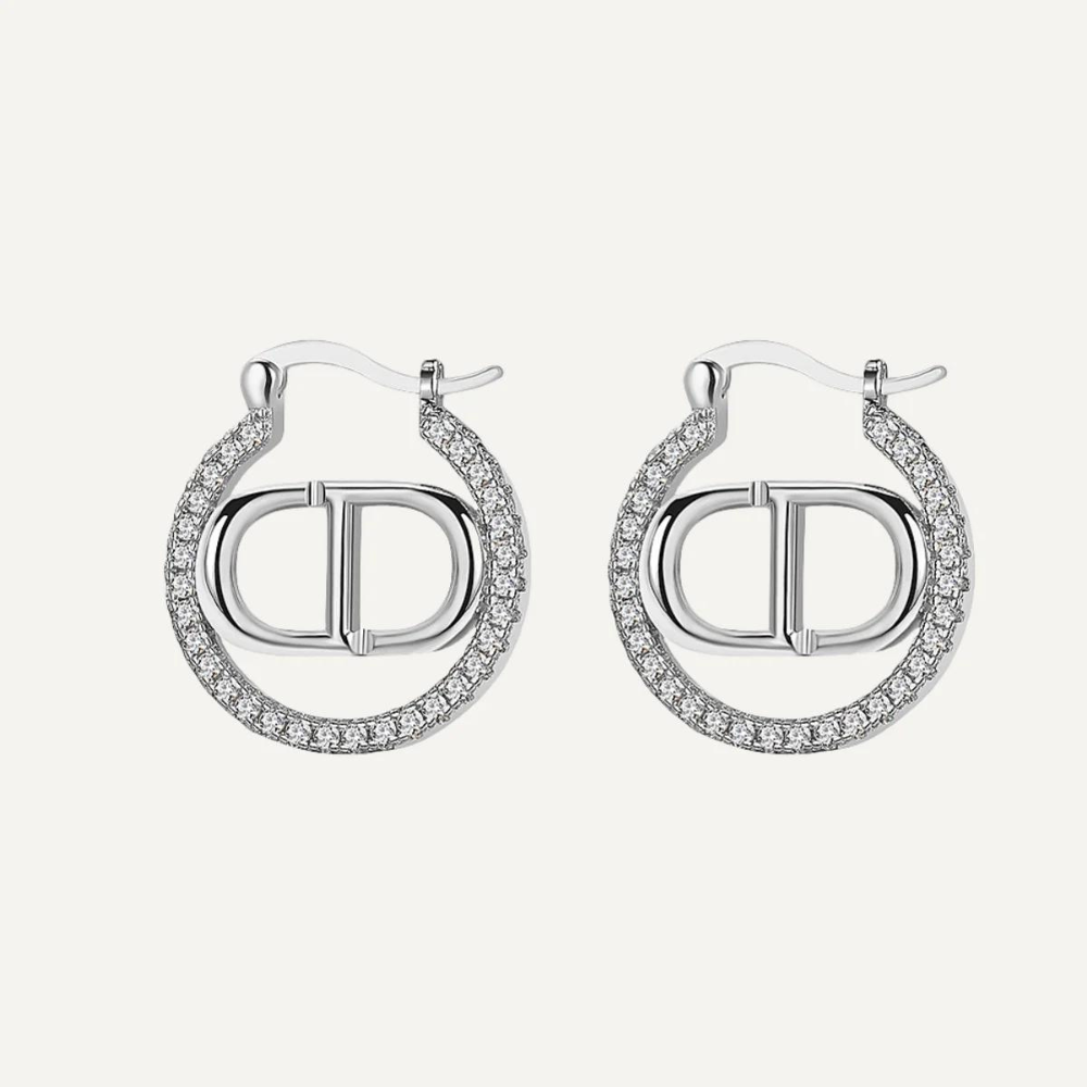 Signature CD letter earrings