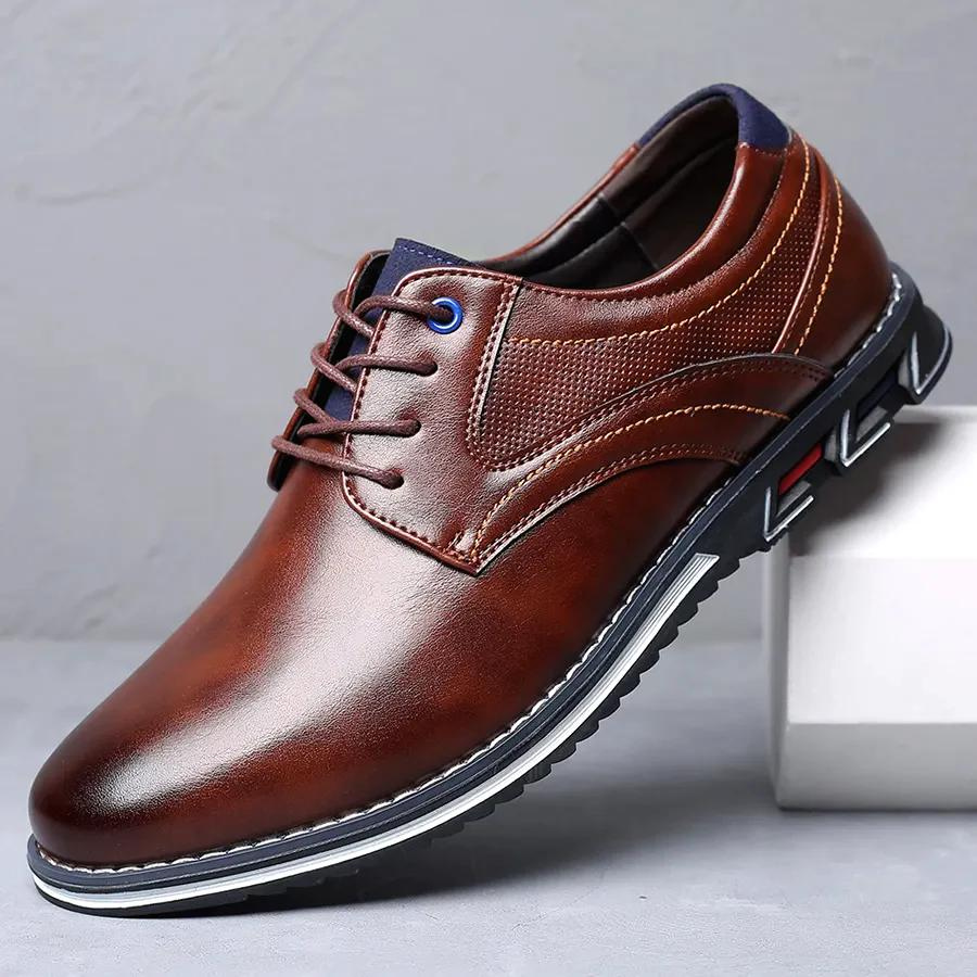 Elegant men's business shoes with laces and non-slip sole