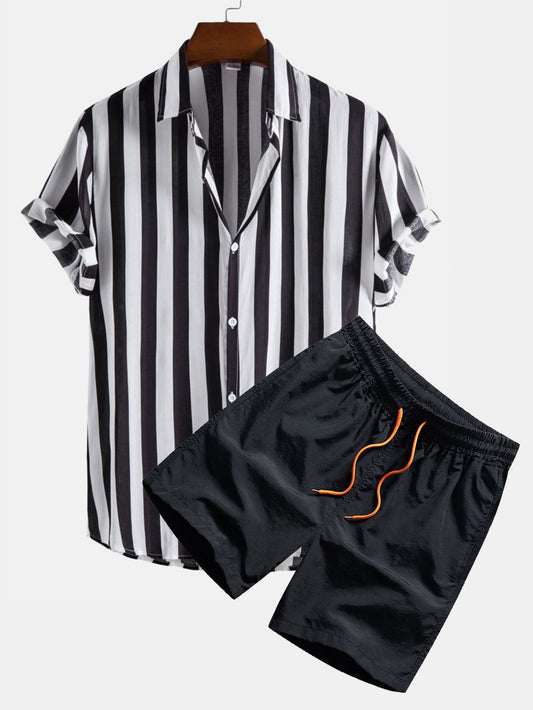 Wide Stripes Shirts & Swim Shorts