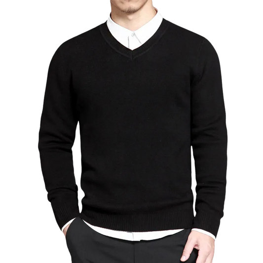 Elegant men's jumper with V-neck for style-conscious men