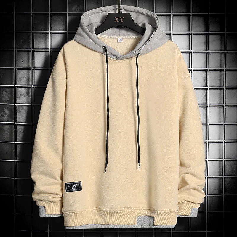 Men - Leisure Hoodie - Comfortable Cotton Blend - Stylish Casual Pullover