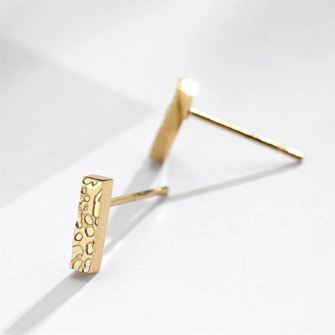 Modern geometric bar stud earrings