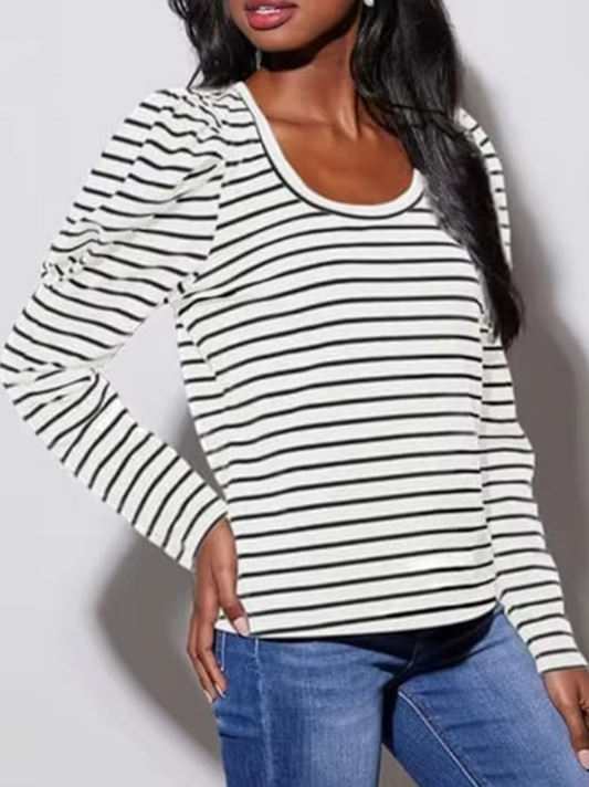 Pullover jumper with puff sleeves and long sleeves