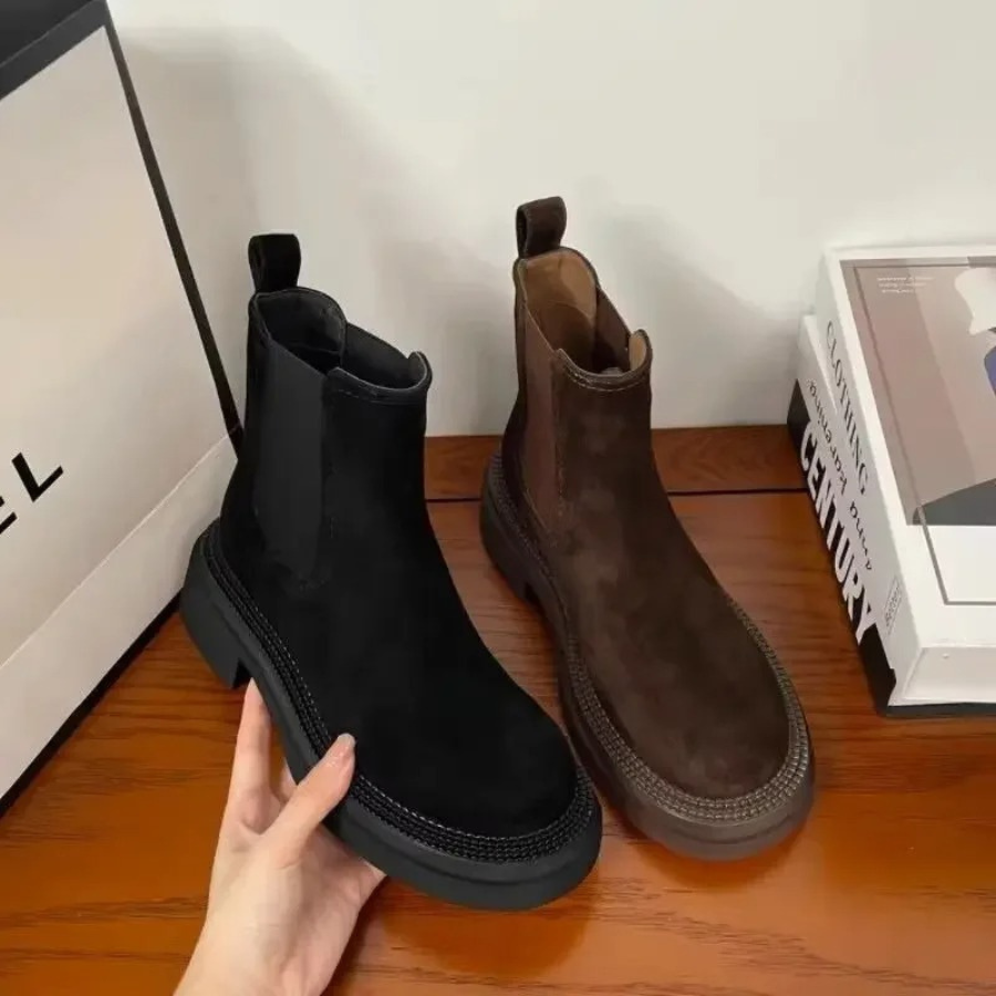 Women's Chelsea Boots with Easy Entry and Suede Finish