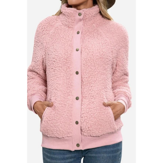 Women's Fleece Jacket - Fluffy, Warm & Stylish with Pockets - Perfect for Winter Adventures