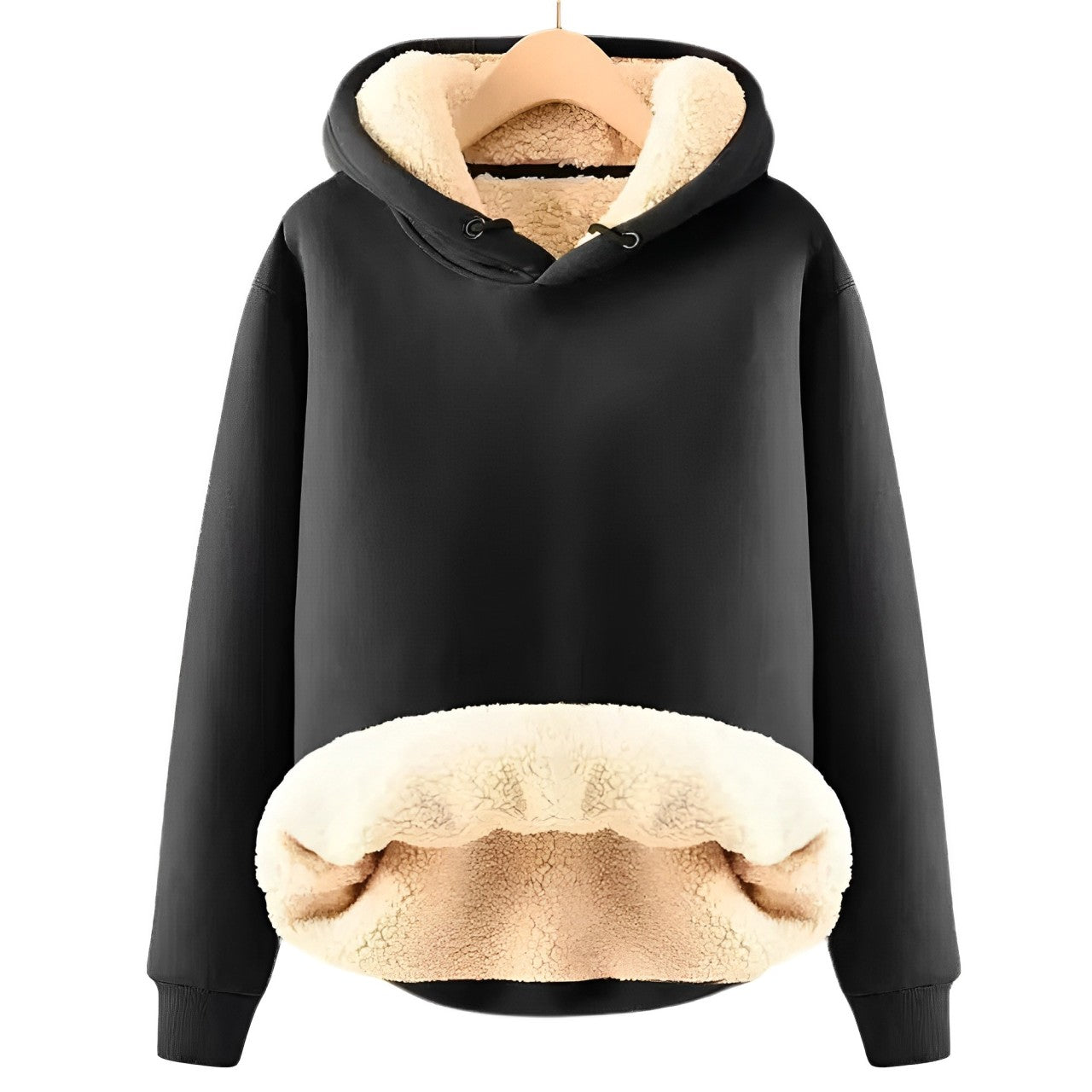 Fluffy sherpa fleece jacket with hood