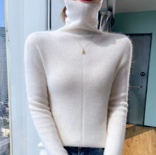 Turtleneck jumper in wool and cashmere